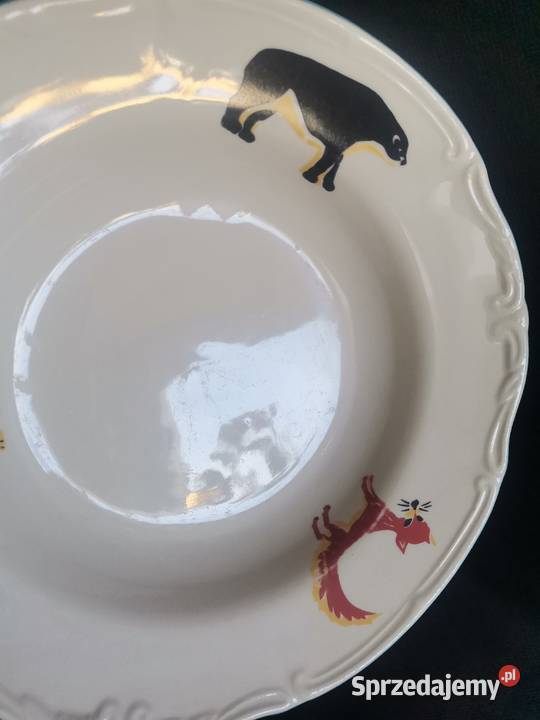 Stare bajkowe głębokie talerze porcelana Porcelana i szkło Siemianowice Śląskie