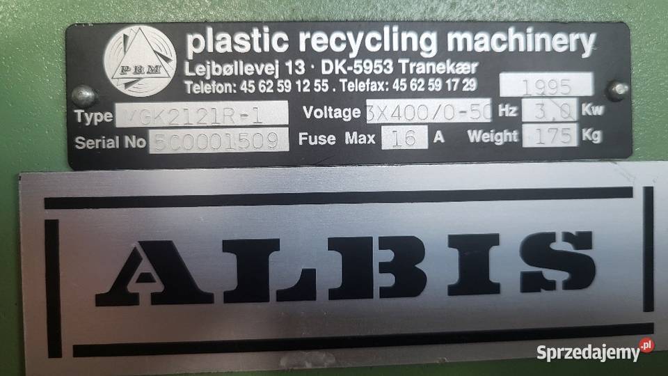 Młyn do tworzyw sztucznych PRM model MGK 2121R1 Białogard
