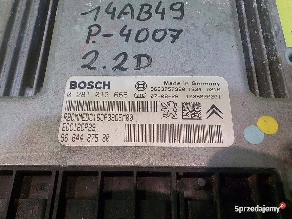 PEUGEOT 4007 22 HDI 08r 5D sterownik komputer mazowieckie Suków sprzedam