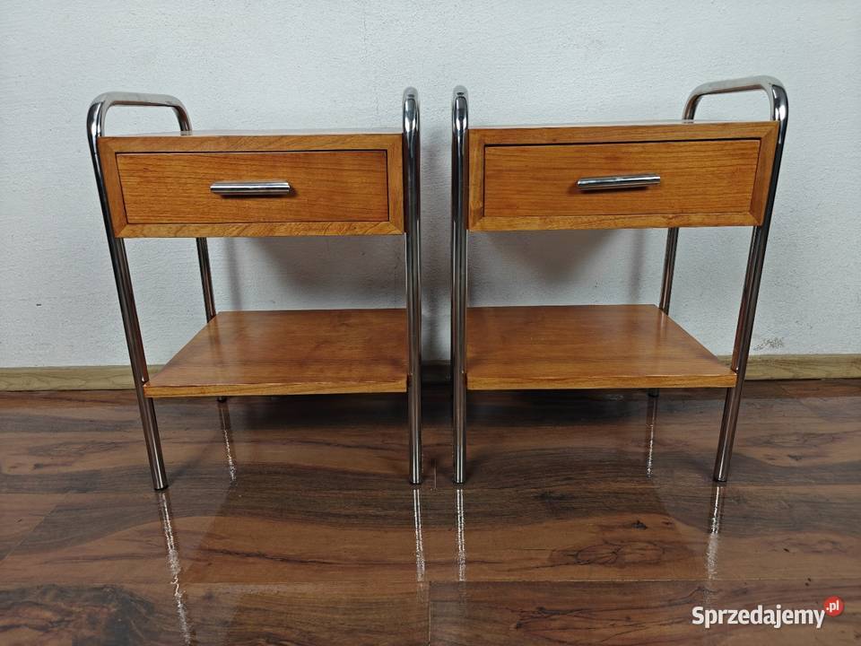 Szafki nocne Chrom Czereśnia Teak Art Deco mazowieckie sprzedam