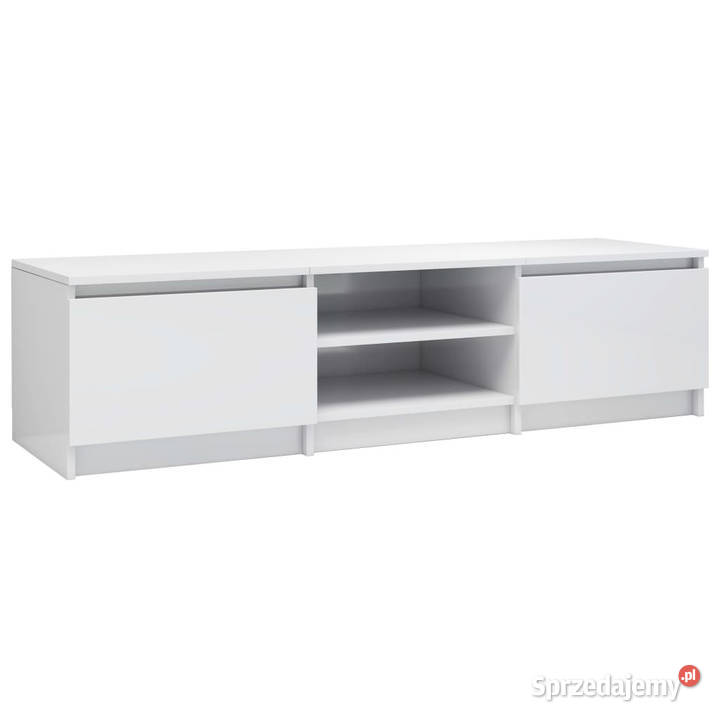 Szafka pod TV wysoki połysk biała 140x40x355 RTV Warszawa