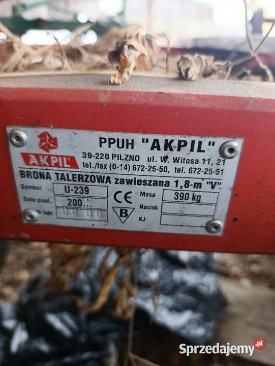 Brona talerzowa nieuszkodzony Biłgoraj