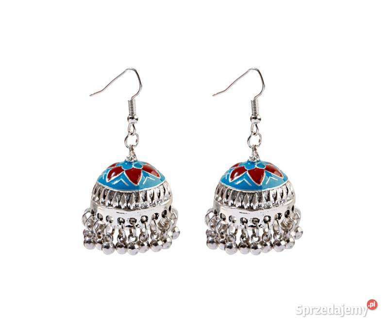 Nowe kolczyki indyjskie jhumki jhumka srebrny zachodniopomorskie Szczecin