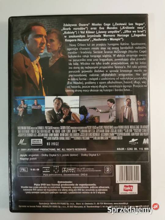 Zły Porucznik DVD 2009 małopolskie sprzedam
