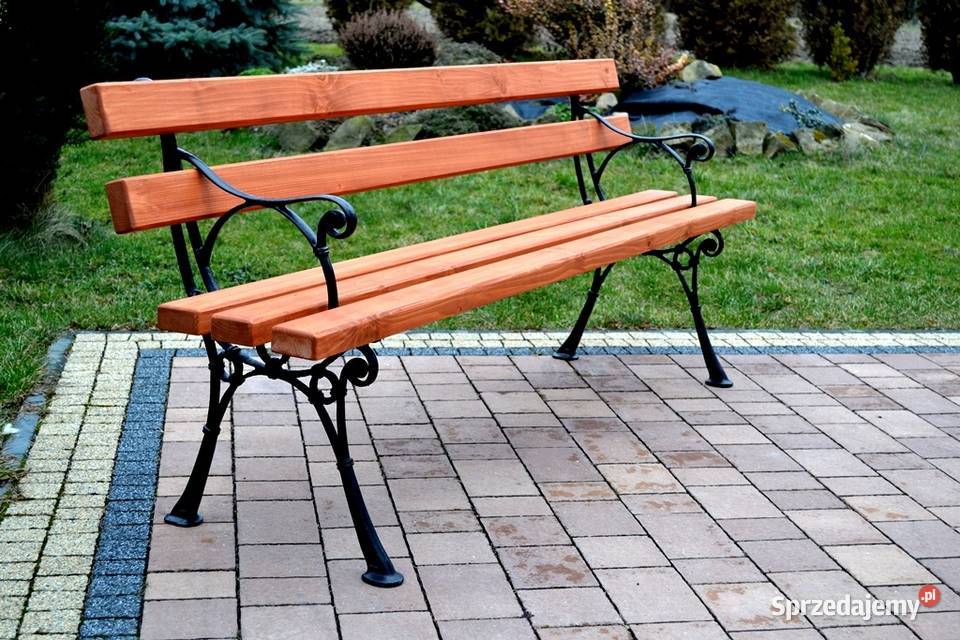 Ławka parkowa z oparciem żeliwna ogrodowa Solina