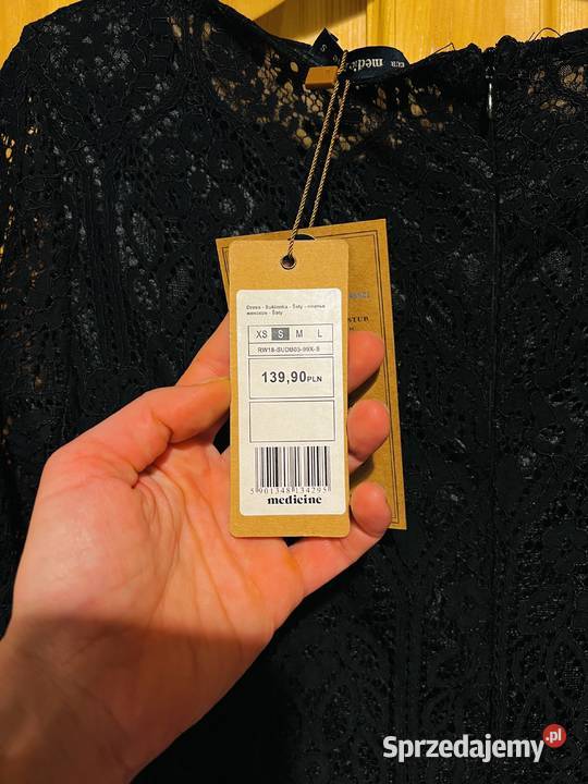 Czarna elegancka sukienka koronkowa NOWA rozmiar pomorskie Reda