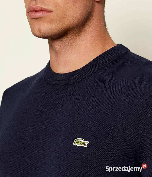 Sweter bawełniany Lacoste Regular Fit granatowy niebieski Białystok sprzedam