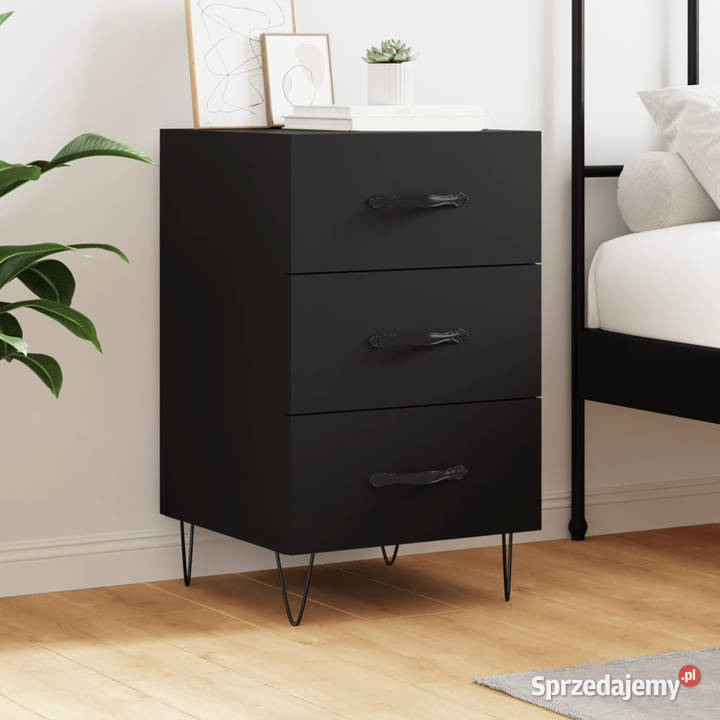 Szafka nocna czarna 40x40x66 materiał
