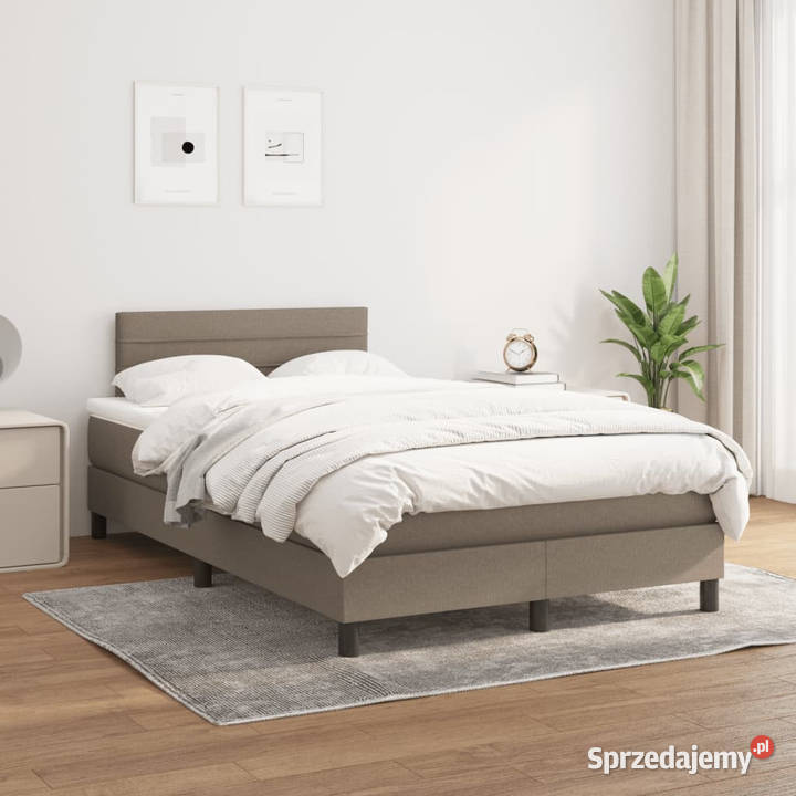 Łóżko kontynentalne z materacem taupe 120x190 Warszawa sprzedam