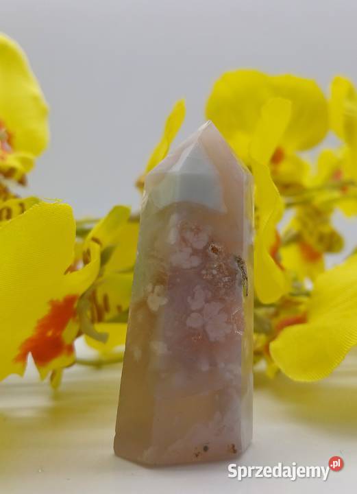 Kolekcjonerski naturalny Agat obelisk stożek Olsztyn