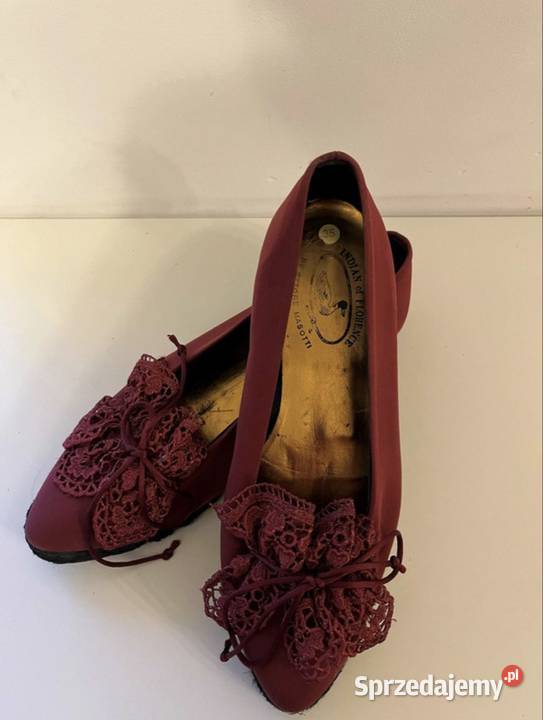 Baleriny burgundowe Balerinki wielkopolskie Kłodawa
