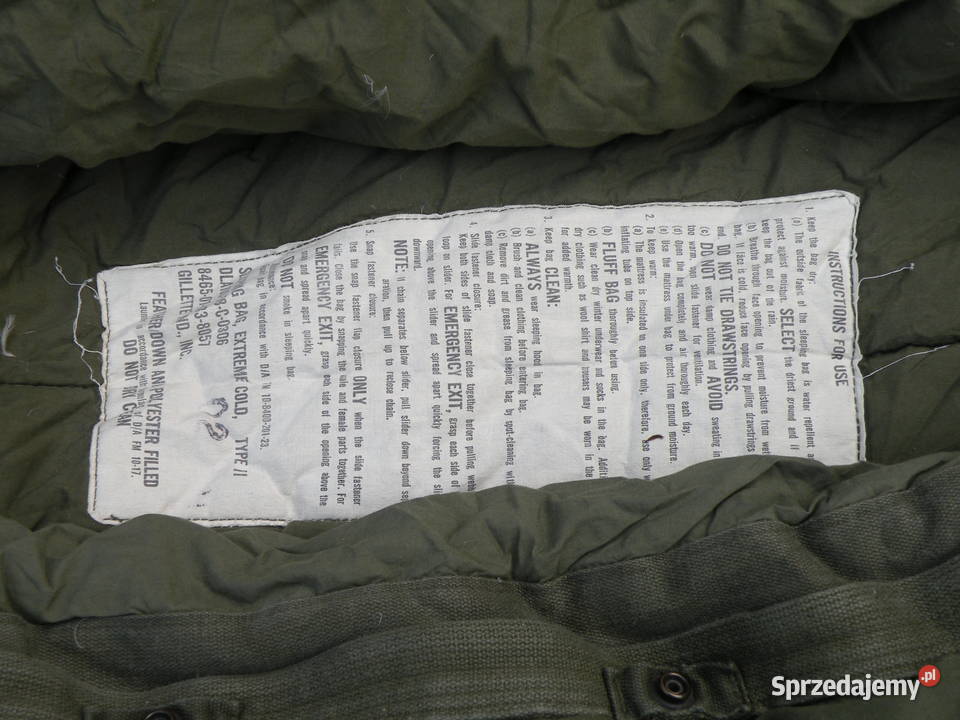 Śpiwór Us Army extreme cold type II 78r 3 Wrocław sprzedam