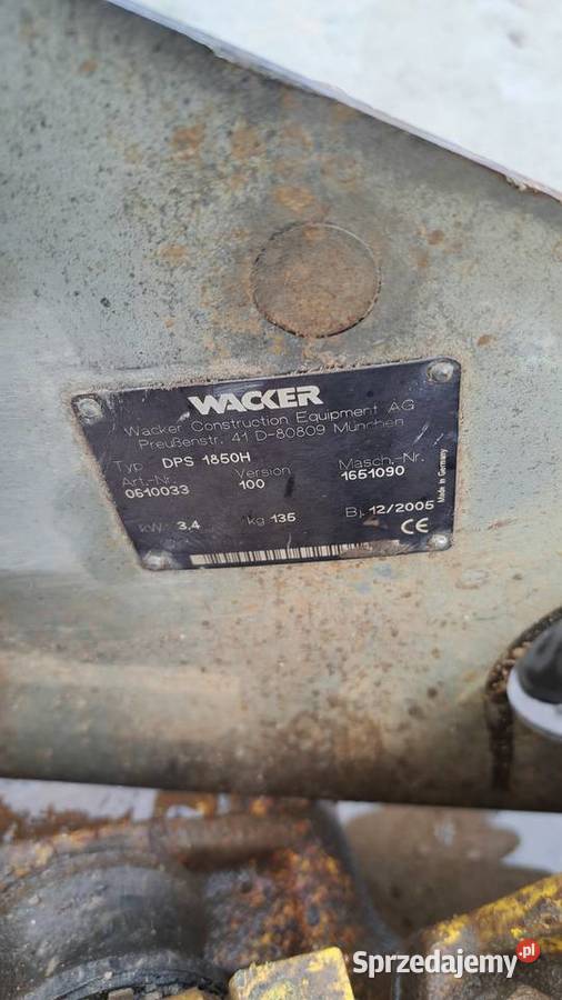 Zageszczarka Wacker 1850 bez silnika 139 Cieszyn