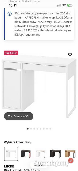 Sprzedam biurko Ikea Micke Dla Dziecka małopolskie Czajowice