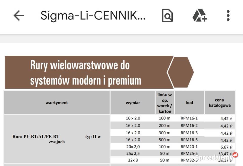 Rura Sigmali fi 16 Rury i kształtki Instalacje mazowieckie Otwock