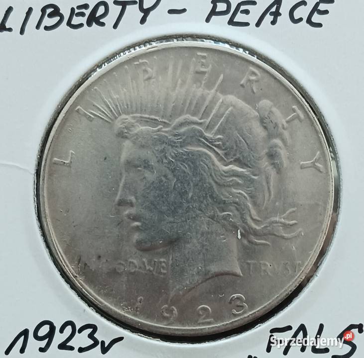 1 Dolar USA 1923 r Liberty Peace Fals Antyki, Sztuka, Kolekcje Konin