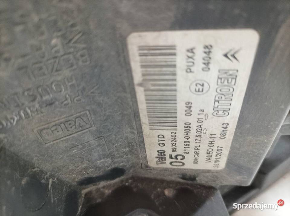 LAMPA PRZÓD LEWA EUROPA 89032402 Citroen C1 I sprzedam