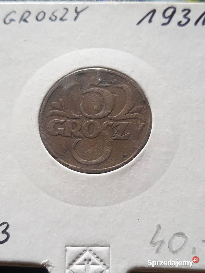 5 Groszy 1931 r 3 rzadkie Konin