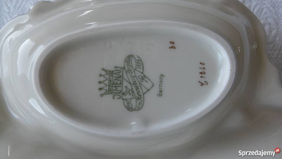 porcelanowa patera kabaret zdobiona w róże cudo pomorskie Gdańsk