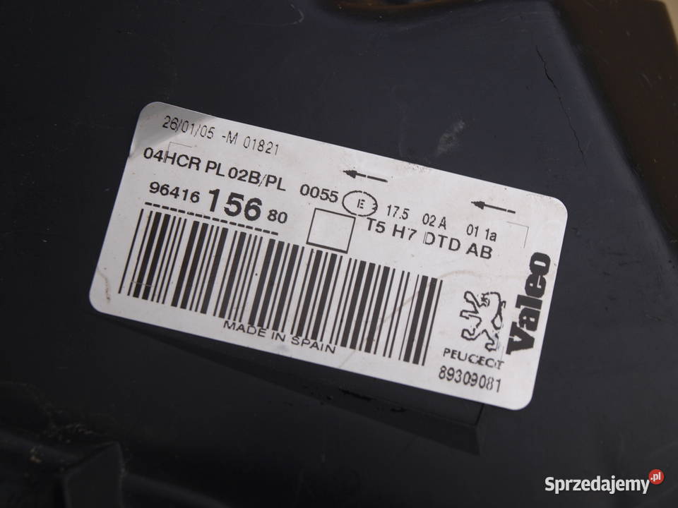 Peugeot 307 lampa prawa przód 2001 2005r europa Kalisz