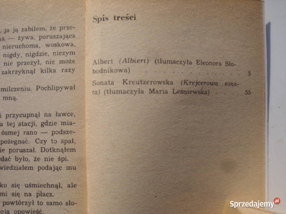 LEW TOŁSTOJSONATA KREUTZEROWSKAI wydanie Proza i poezja Wołów