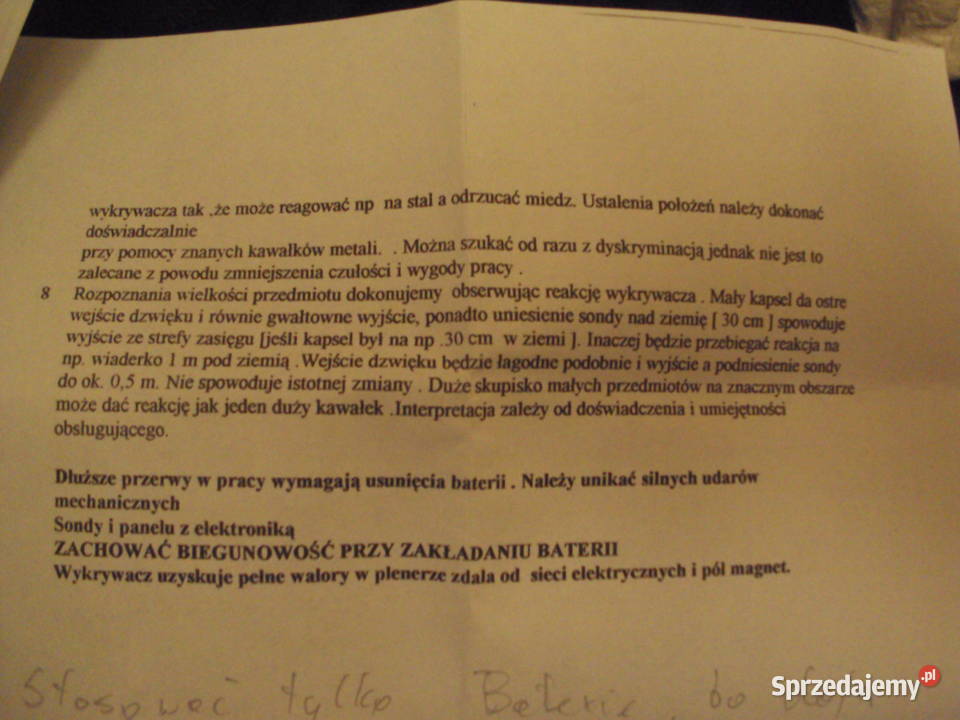 Wykrywacz metali lubelskie sprzedam