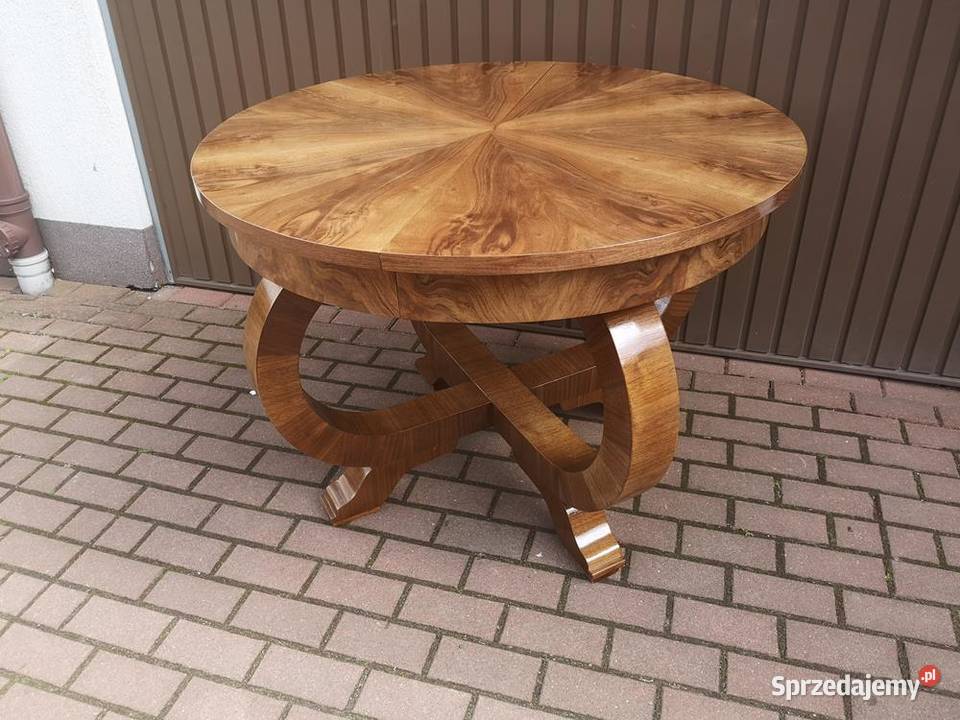 Stół ArtDeco 108 Okrągły Orzech Unikat Antyk sprzedam