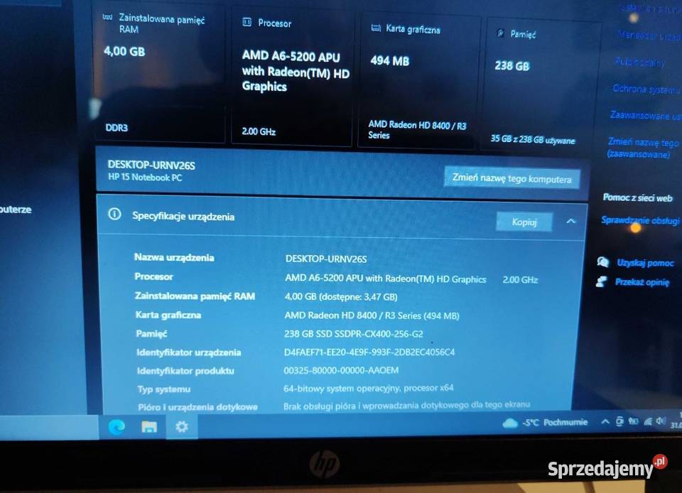 HP Notebook 15 i3 Bystrzyca Kłodzka