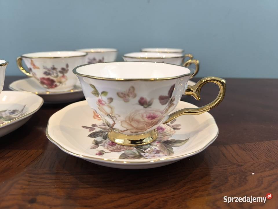 Piękny zestaw porcelany kawowo herbaciany 6