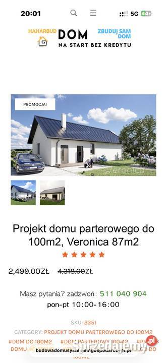 Projekt domu veronica 87m Krosno sprzedam
