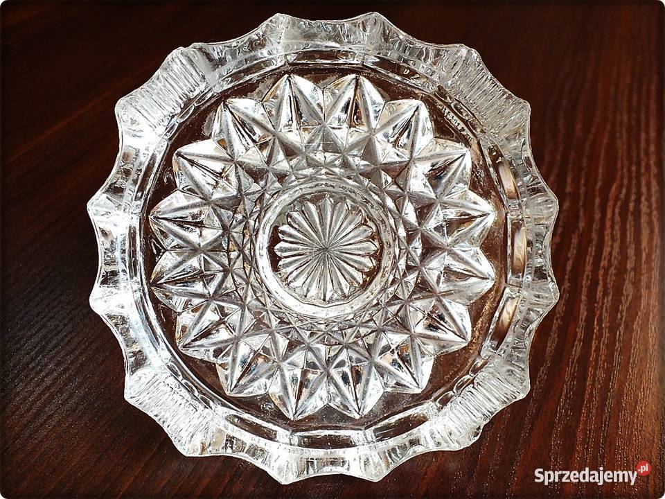 Popielniczka Kryształowa z PRL Wielokątna Stan Dom i Ogród Żary