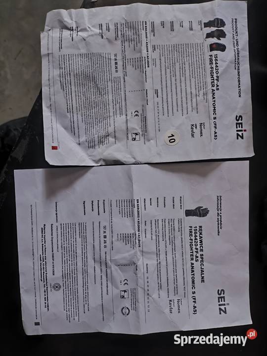 Rękawice pożarnicze SEIZ FIREFIGHTER ANATOMIC S Rzeszów sprzedam