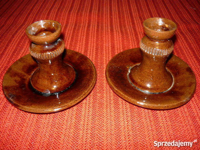 Świeczniki odcienie brązowego Myszków sprzedam