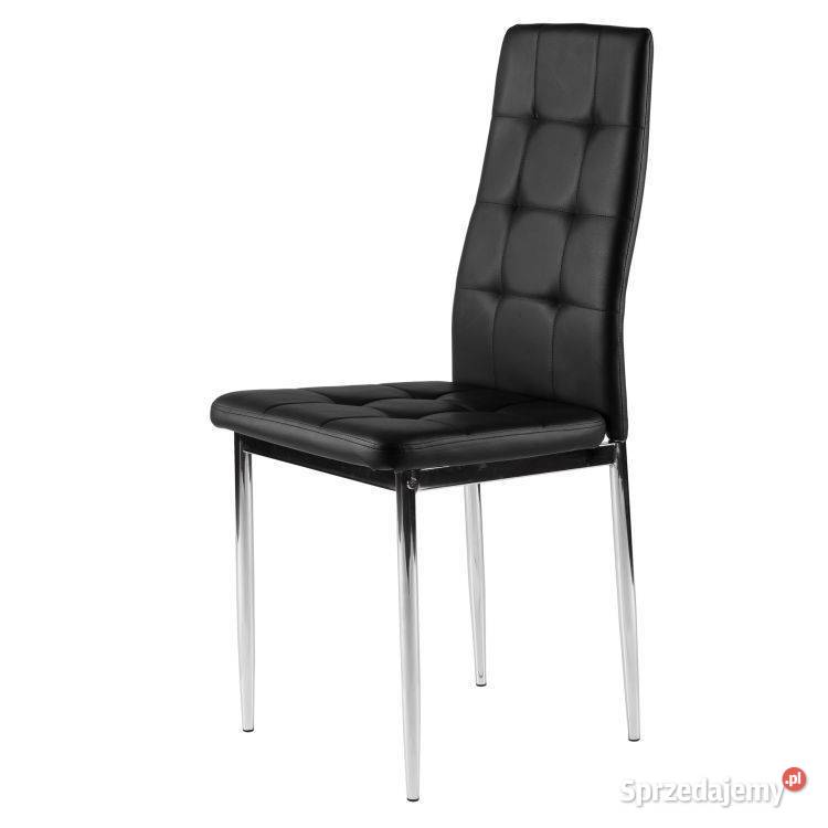 Zestaw 4 krzeseł do salonu szara ekoskóra Bielsk Podlaski