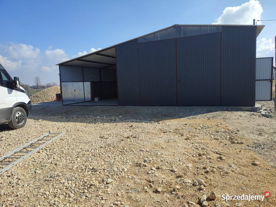 Garaż blaszany Grafitowy z zadaszeniem boczn Jawor sprzedam