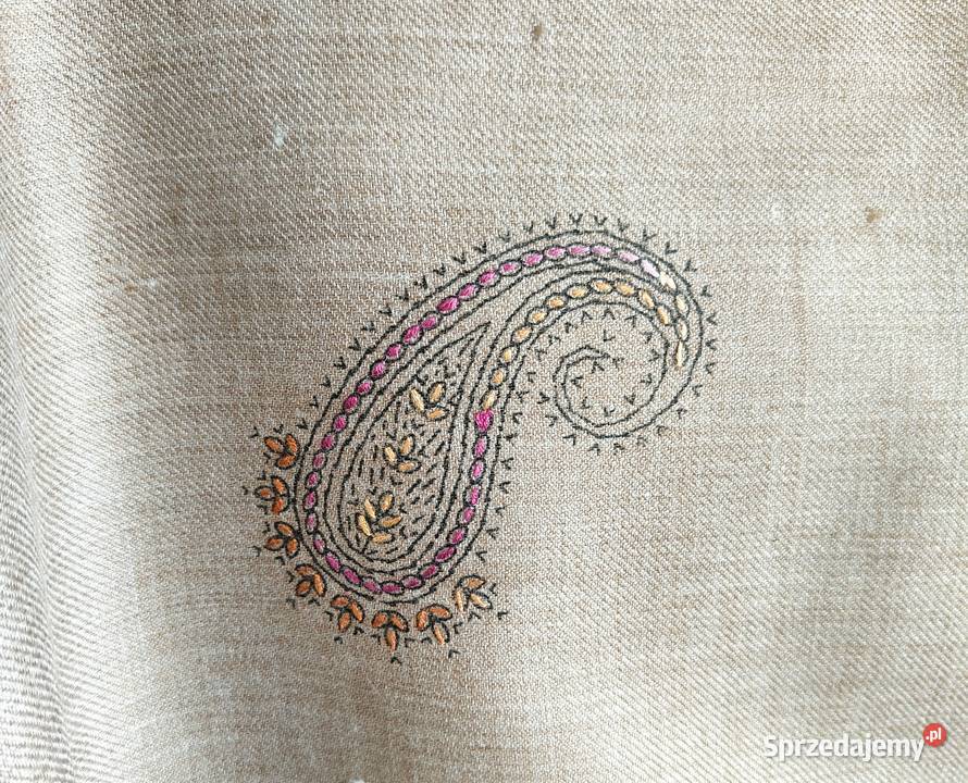 Duży szal orientalny indyjski haftowany haft Pozostałe Szczecin