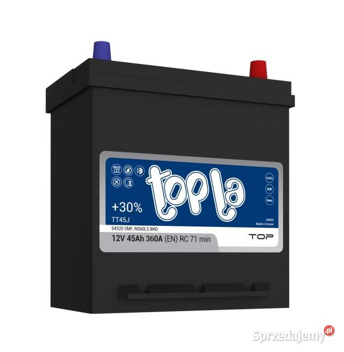 Akumulator Topla Top JIS 45Ah 360A P TT45J osobowe sprzedam