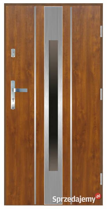 Drzwi wejściowe do domu GI26 INOX Złoty Dąb 90 Ciemniewo