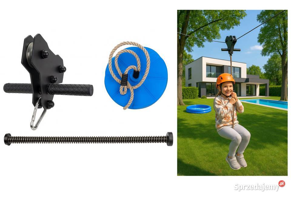 Tyrolka zjazd park linowy solidny ogrodowy Jeżowe