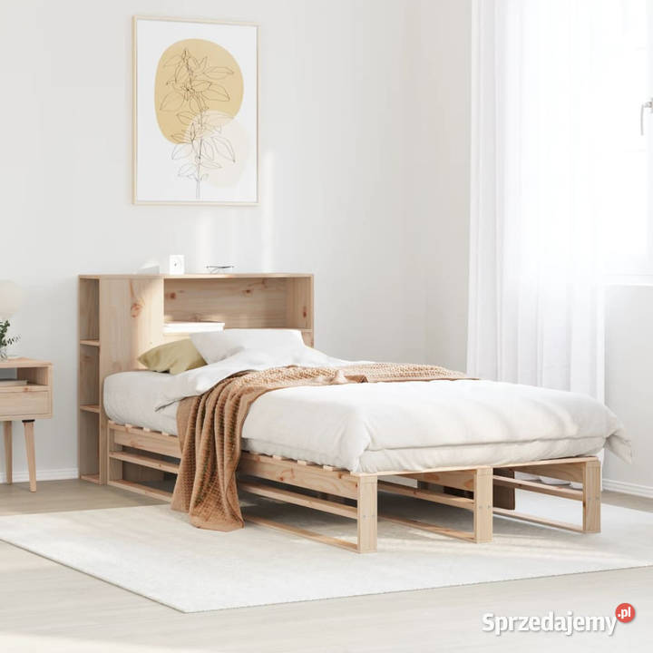 Łóżko z regałem bez materaca lite drewno 90x200 224cm Warszawa
