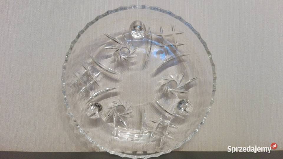 Patera na nóżkach sygnowana Made in Poland Porcelana i szkło Warpechy Stare