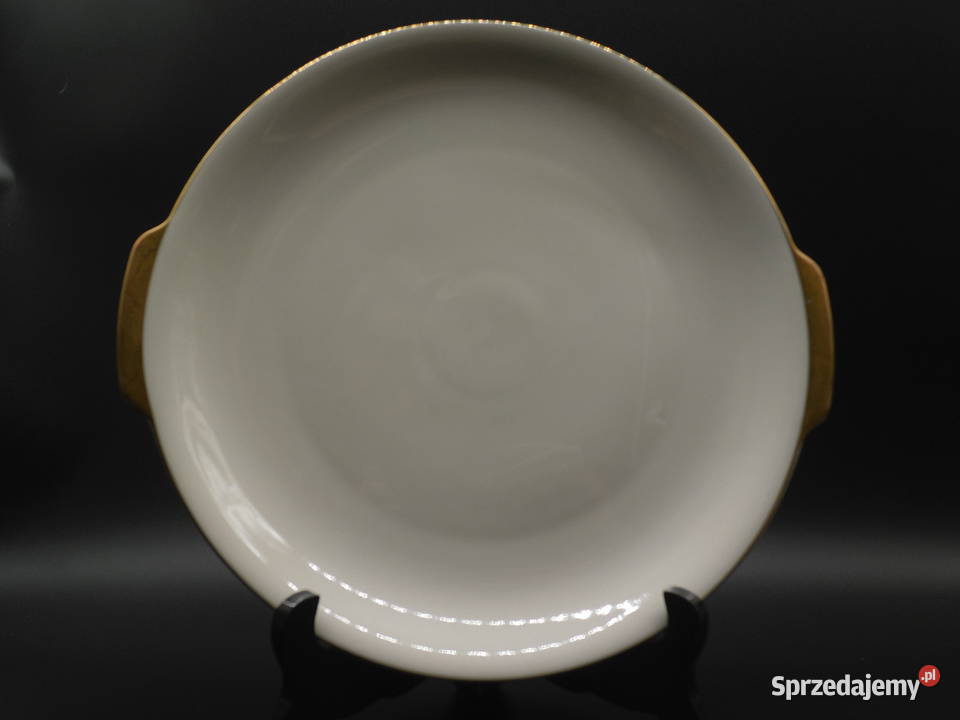 Pater talerz do ciasta KPM KRISTER złoty rant Porcelana i szkło Raszków sprzedam