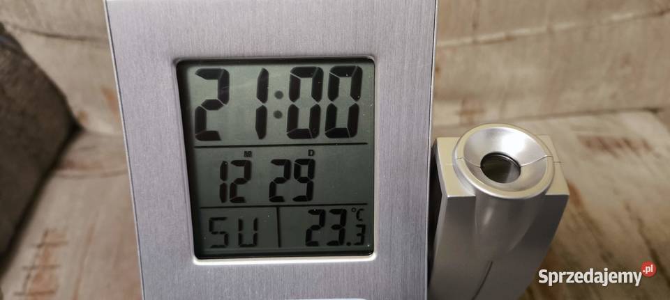 Zegar z rzutnikiemprojekcją czas temperatura stołowy Gliwice sprzedam