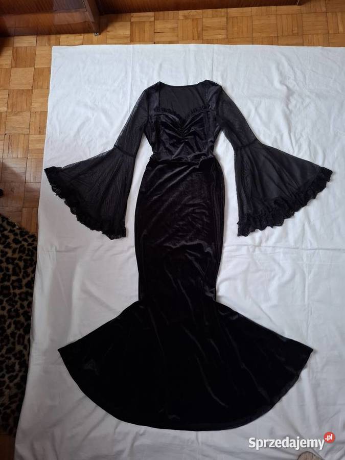 Czarna sukienka NOWA gotycka welurowa Kraków