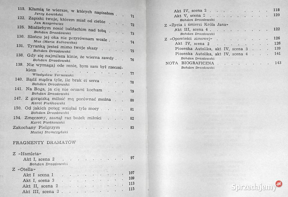 Poezje wybrane William Shakespeare miękka Chełm