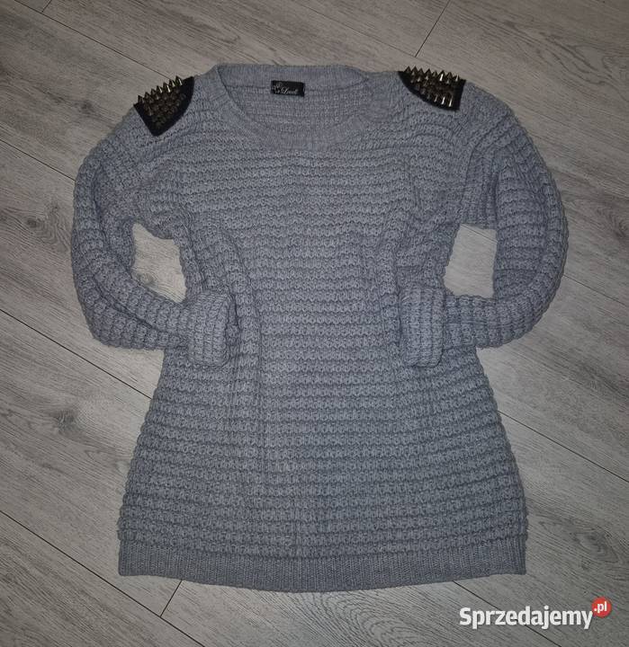 Sweter damski popielaty ćwieki 38M Łódź sprzedam