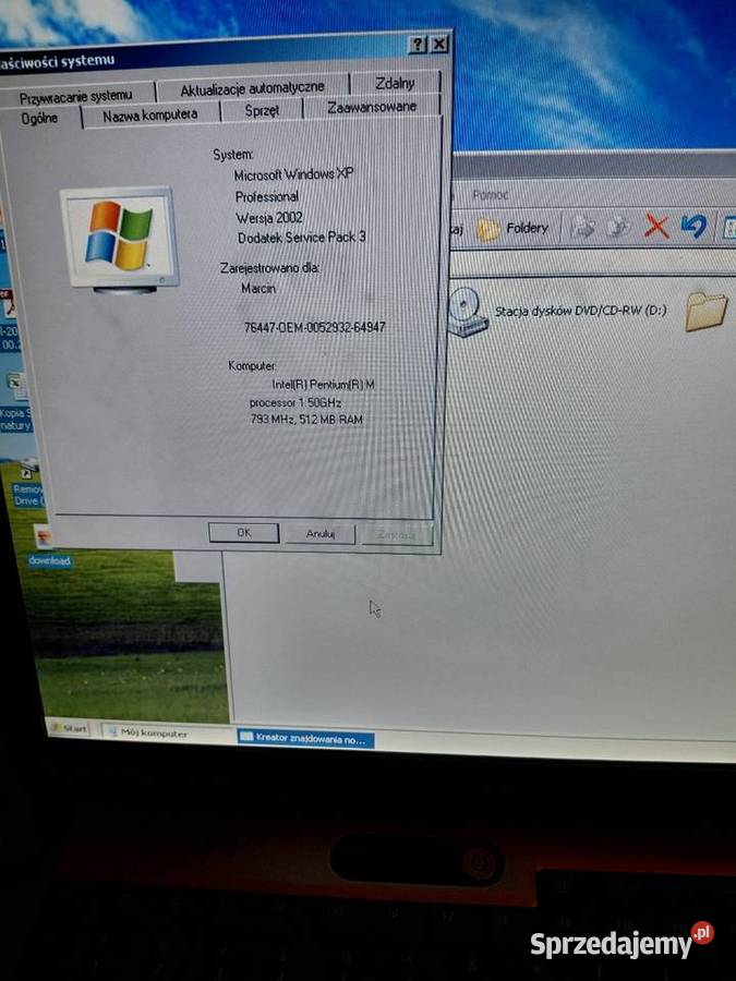 pod Laptop dell latitude d505 windows xp port łódzkie Grodzisk sprzedam