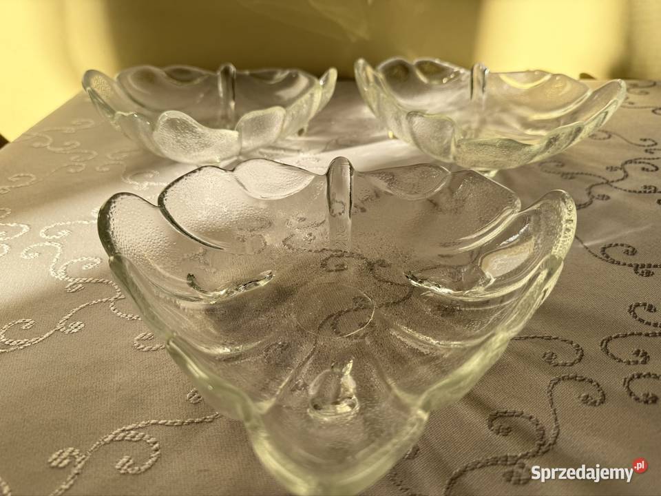 Salaterki 3 Liść Grube Szkło 300 ml Miseczki przezroczysty Salaterki i półmiski Czerwionka-Leszczyny