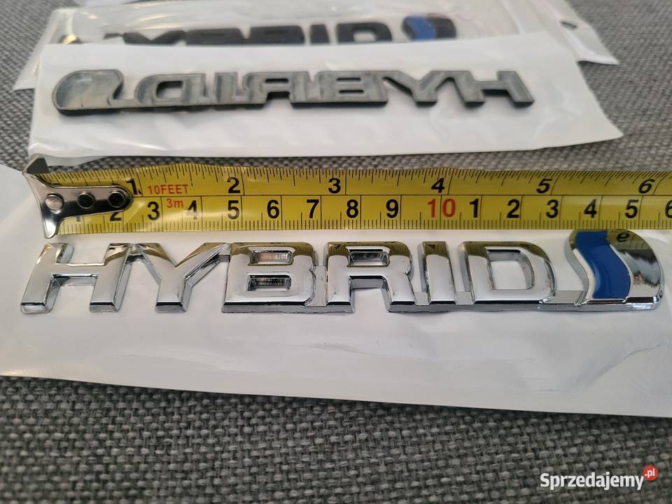 Znaczek napis Logo emblemat Hybrid Nowy Metal
