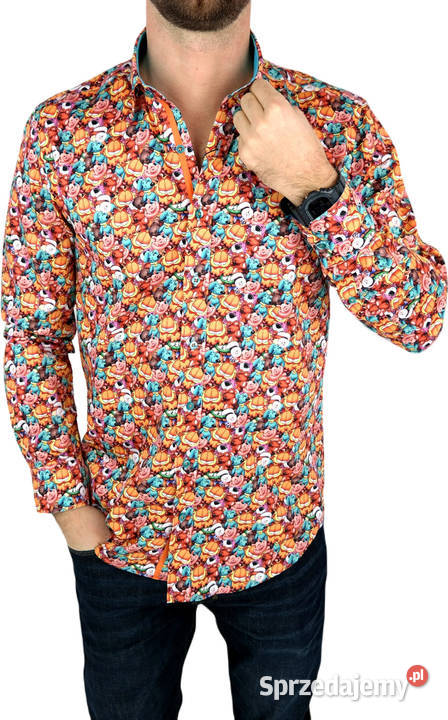 DANIEL BESSI Koszula Męska Fb032 Kolorowa Ostrów Wielkopolski